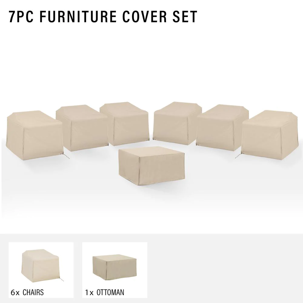 Crosley Brands 7Pc Outdoor Sectional Furniture Cover Set