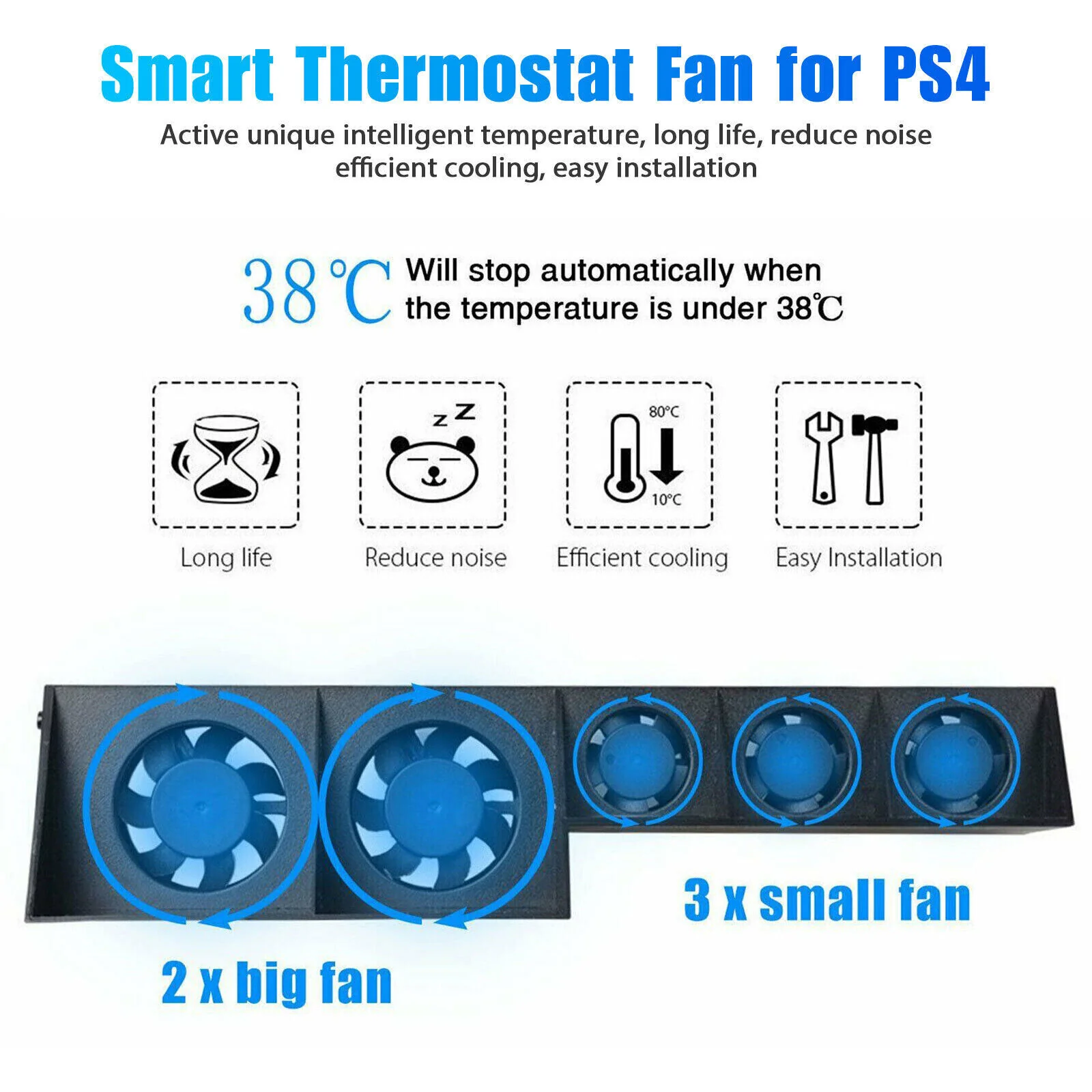 thinkstar External Cooling Fan Cooler Game Accessories For Ps4 Playstation 4 Host Console