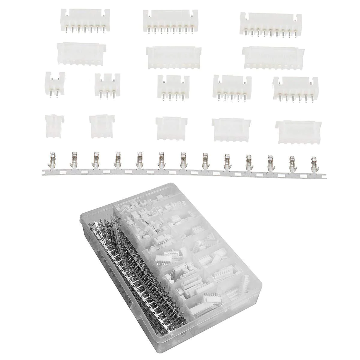 szdealhola 900pcs 2.54mm jst-xh 2 3 4 5 6 7 8 10 pin housing and male female pin head connector kit crimping tool crimper plier set