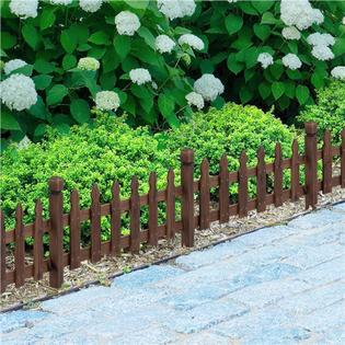 Yaheetech Wood Picket Garden Fence Edging Fencing Garden Yard Border Edging Panels Posts Flower Plants Pool Fences