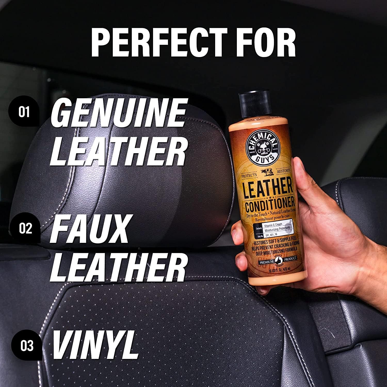 Chemical Guys &a;#194;&a;#160;Leather Cleaner and Conditioner Complete Leather Care Kit (16 Ounce) (2 Items) with&a;#194;&a;#160;ACC_