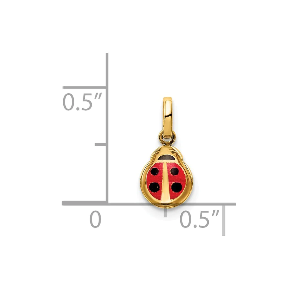 Jewelryweb 14k Enamel Ladybug Charm