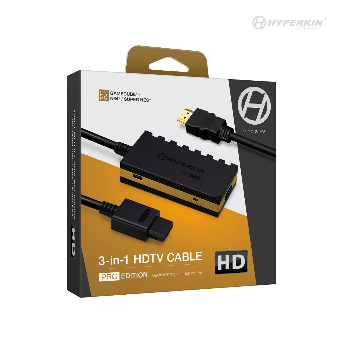 Hyperkin 3-In-1 720p HDTV Cable HD Pro Edition W/ 4 Visual Modes, No Additional Power Supply For GameCube/ N64/ Super NE