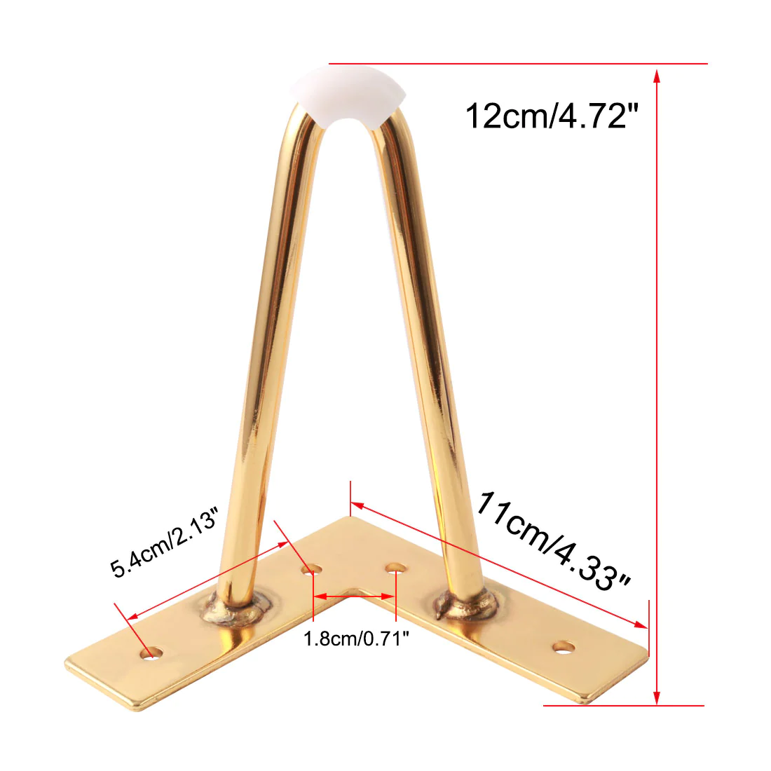 Unique Bargains 4.72 Inch 4pcs Hairpin Table Leg Iron Mid Century Style Furniture Leg Gold Tone