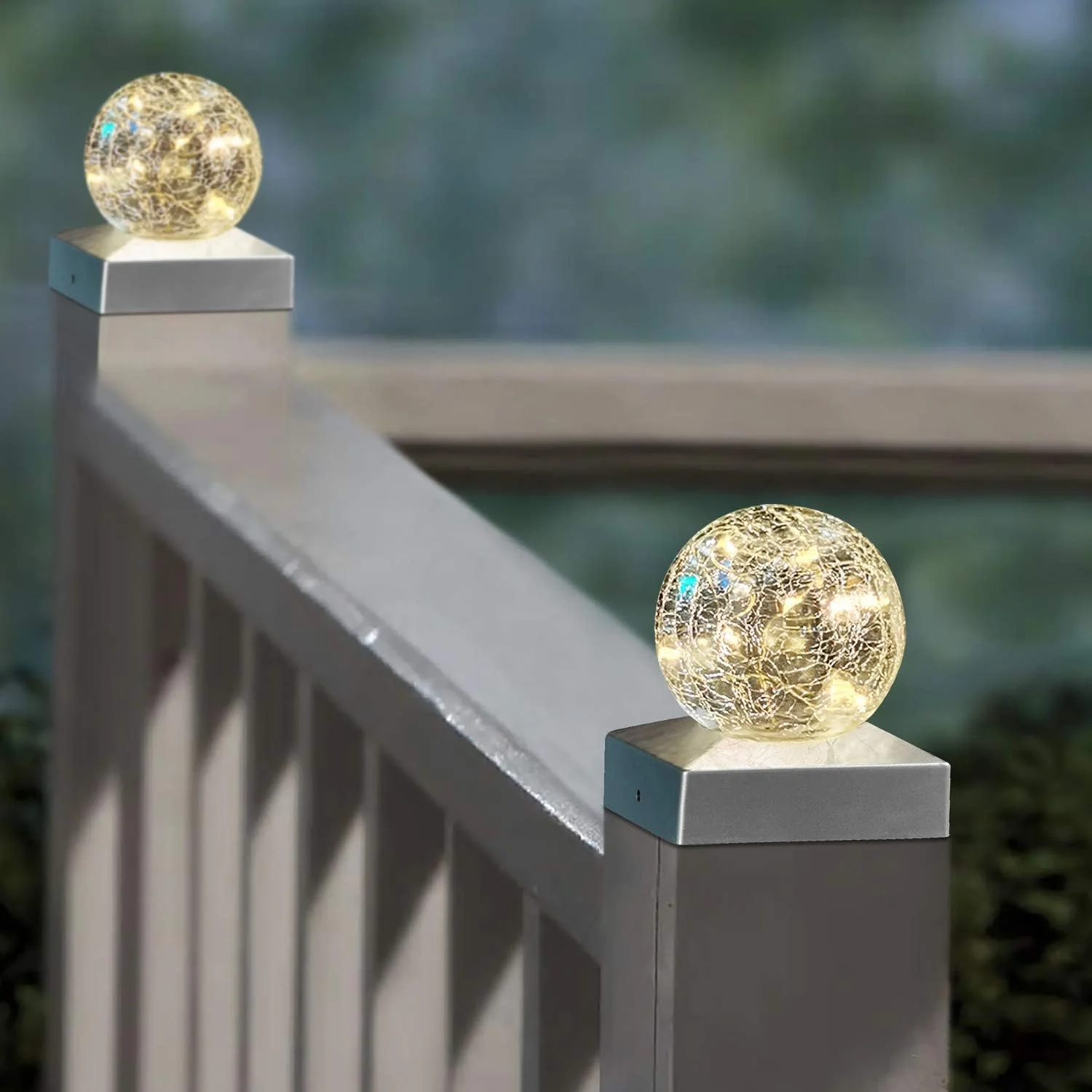 SunnyPark Solar Post Lights - Outdoor Post Cap Light for Fence Deck or Patio Garden Decoration Solar Powered Caps, LED Lighting, Lamp Fit