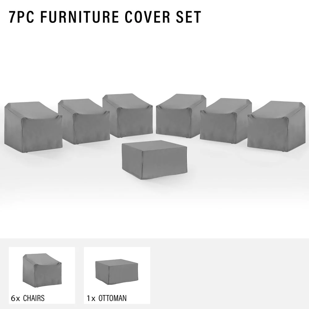Crosley Brands 7Pc Outdoor Sectional Furniture Cover Set