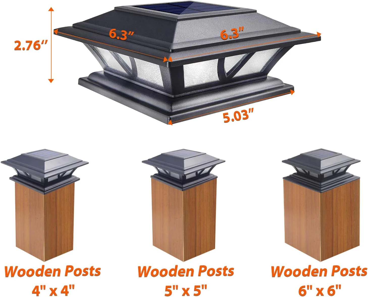 Siedinlar Solar Post Lights Outdoor 2 Modes LED Deck Fence Cap Light for 4x4 5x5 6x6 Posts Patio Garden Decoration Warm White/Cool White
