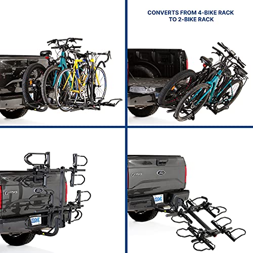 KAC Overdrive Sports K4 2” Hitch Mounted Rack 4-Bike Platform Style Carrier for Standard, Fat Tire, and Electric Bicycles – 60 l