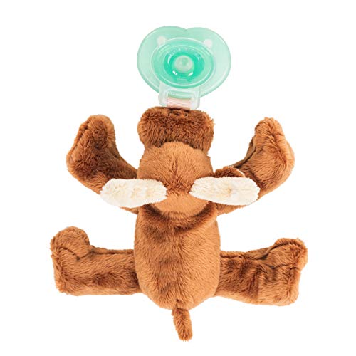 Nookums Paci-Plushies Buddies - Moose Pacifier Holder - Adapts to Name Brand Pacifiers, Suitable for All Ages, Plush Toy Include