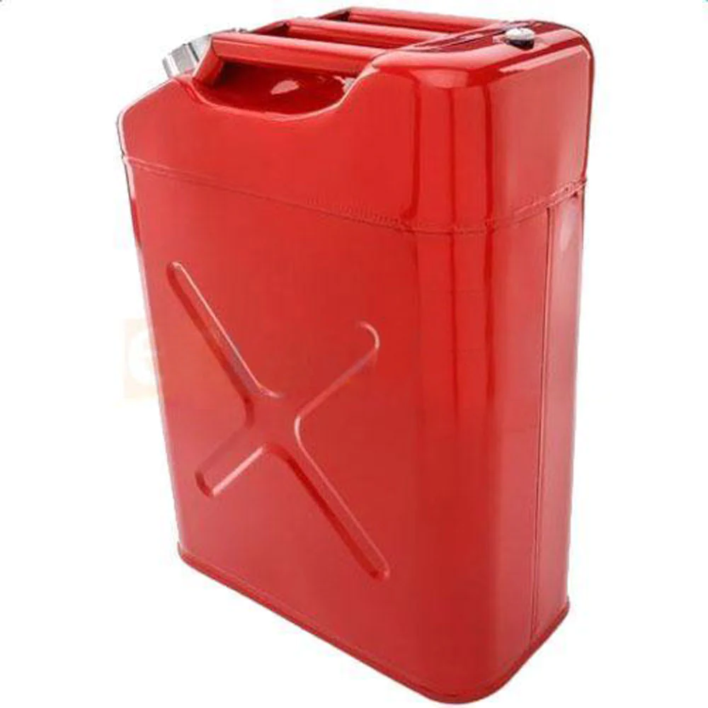 Winado Jerry Can Gas Caddy Tank, 5 Gallon 20 liter Portable Oil Tank, Army Gasoline Fuel Steel Tank, Petrol Diesel Storage Can
