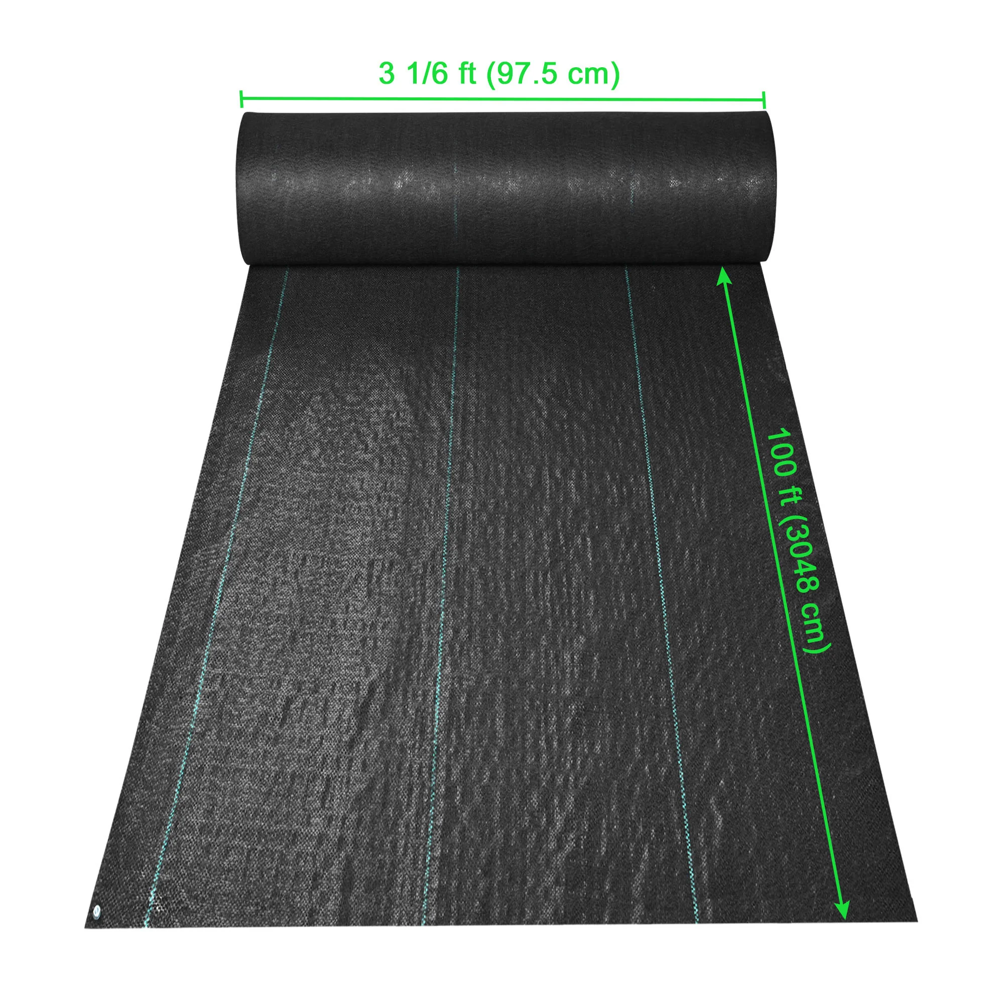 Yescom 3x100 Ft Heavy Duty 5.6 Oz Landscape Fabric Weed Barrier Woven Ground Cover PP Garden Mat