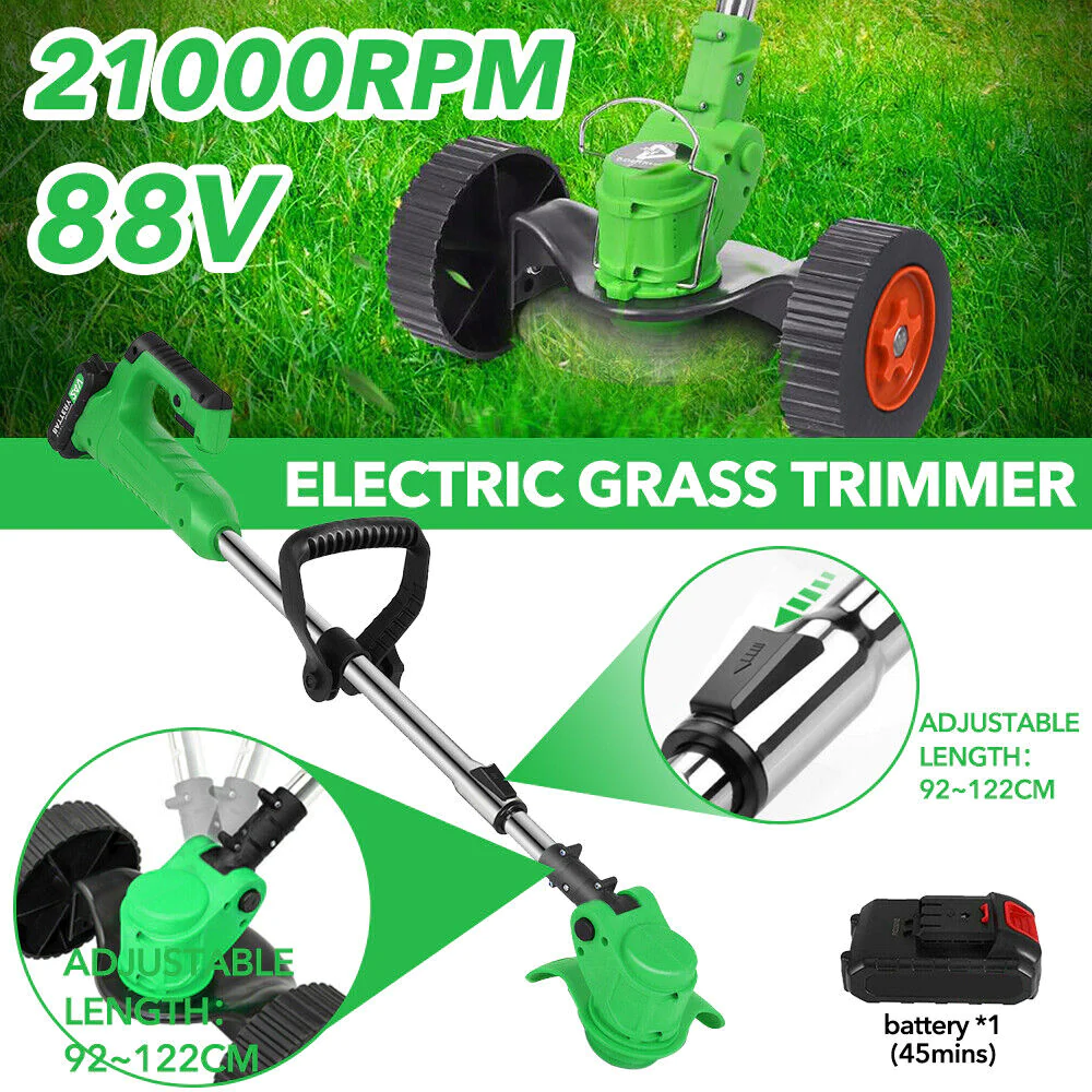 GCP Products Us Electric Weed Eater Lawn Edger 1200W Cordless Grass String Trimmer Cutter 88V