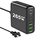 MUGUEO 265W USB C Charger, 8-Port Desktop USB C Charging Station, 65W USB C Laptop Charger Compatible with MacBook Pro/Air,iPhone 14/13