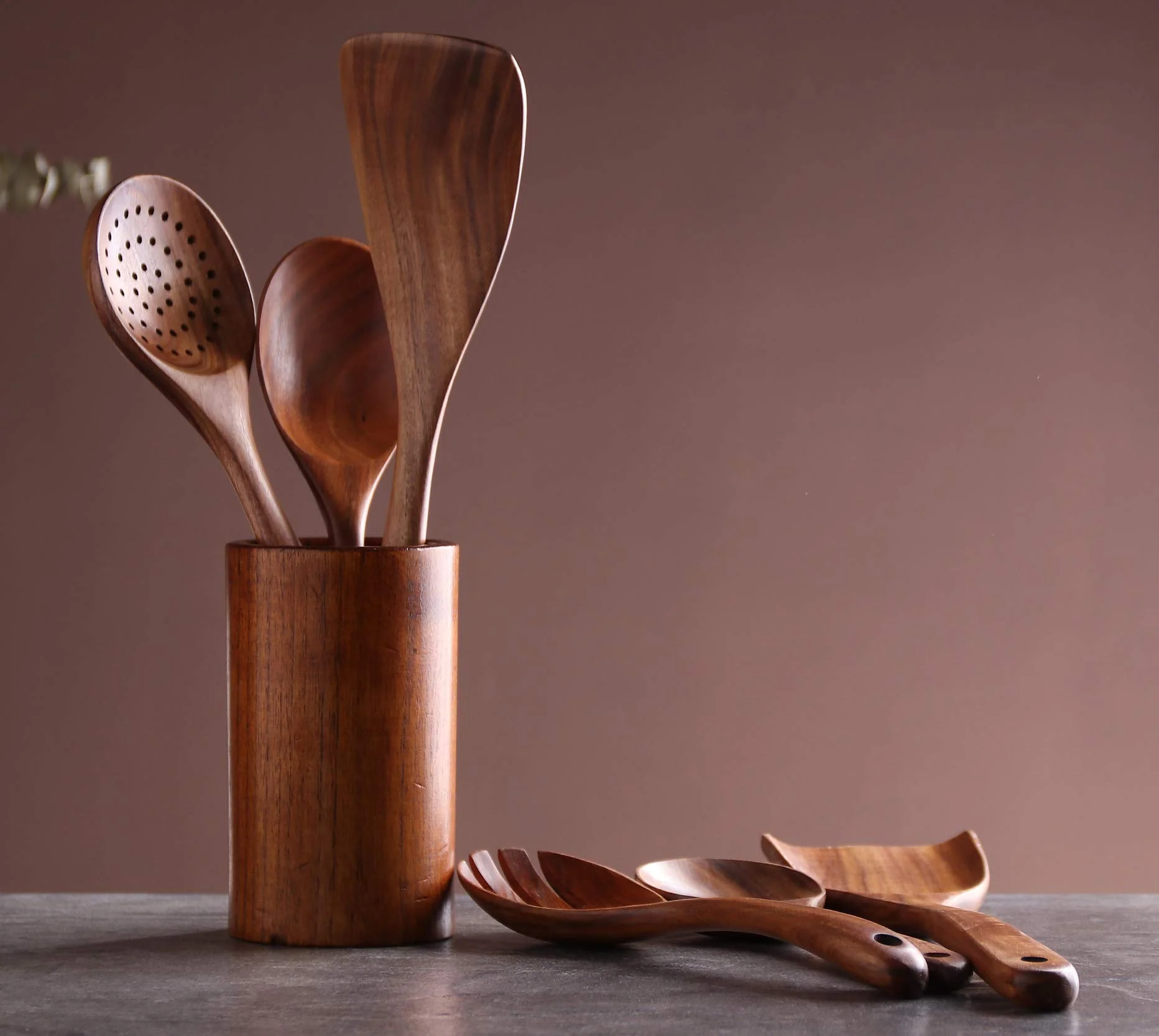 NAYAHOSE Kitchen Utensils Set, NAYAHOSE Wooden spoons for cooking Non-stick Pan Kitchen Tool Wooden cooking Spoons and Wooden utensil sto