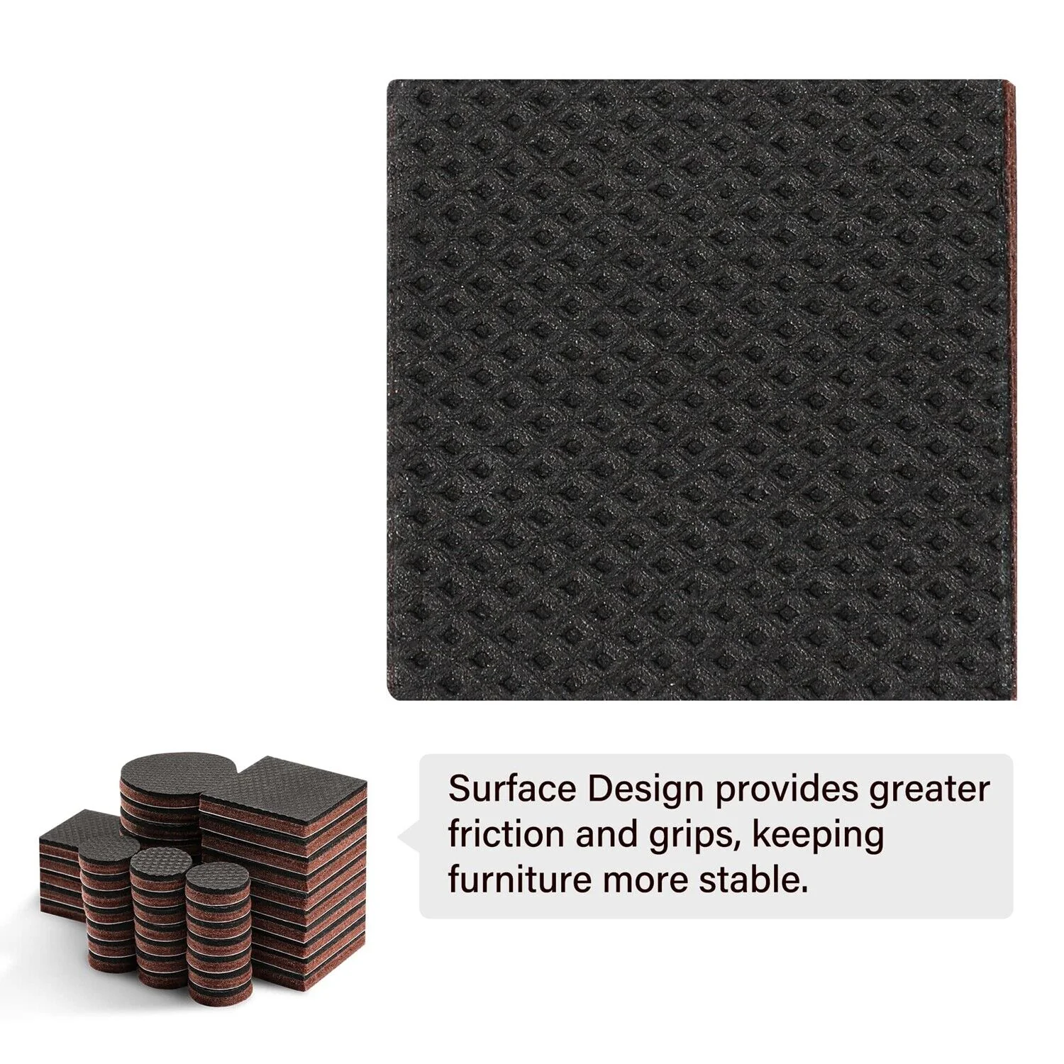 GCP Products 46Pcs Felt Furniture Pads No Slip Furniture Floors Pads Floor Protectors