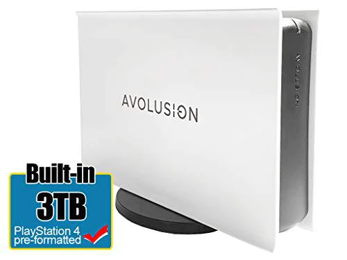 avolusion pro-5x series 3tb usb 3.0 external gaming hard drive for ps4 original, slim &a; pro (white)