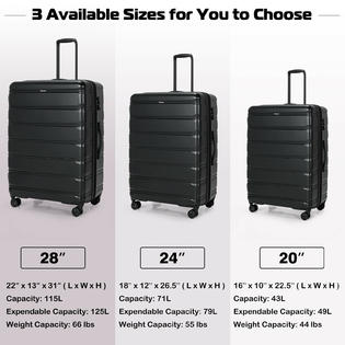 Costway 3pc. Hardshell Luggage Set w/ TSA Lock &a; Spinner Wheels