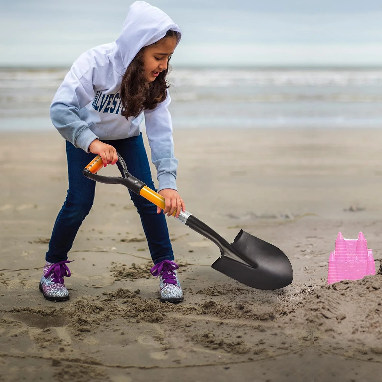 N/N Small Garden Shovel Mini Kids Digging Shovel with Overall Length 28 inches Shovel for Digging, Beach Shovels. Gardening Tools w