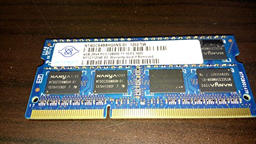 Goldenram NANYA NT4GC64B8HG0NS-DI 4GB Notebook SODIMM DDR3 PC12800(1600) UNBUF 1.5v 2RX8 204P 512MX64 256mX8 C