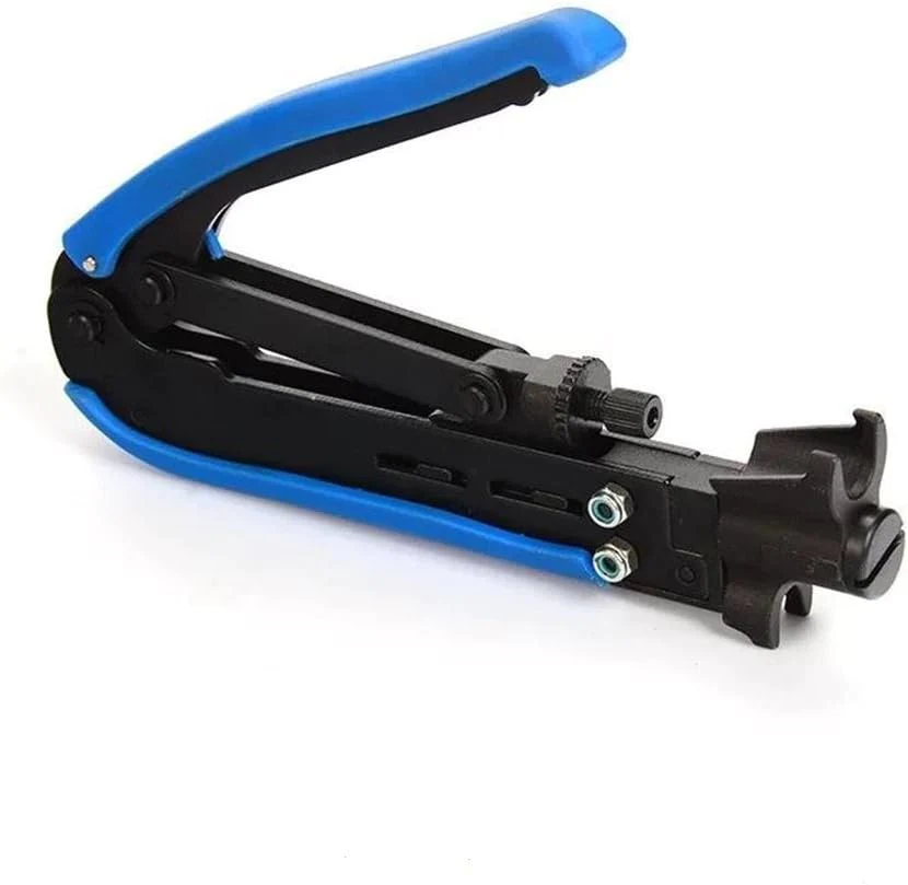 Gaobige Coaxial Compression Tool Coax Cable Crimper Kit Adjustable rg6 rg59 rg11 75-5 75-7 Coaxial Cable Stripper with 10pcs F Compress
