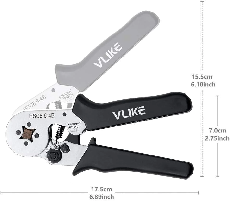 VLCRIMP01 Ferrule Crimping Tool, VLIKE Wire Crimper Pliers with 1200 Terminal Ferrules Connector Sleeves for Stripper Wiring Projects