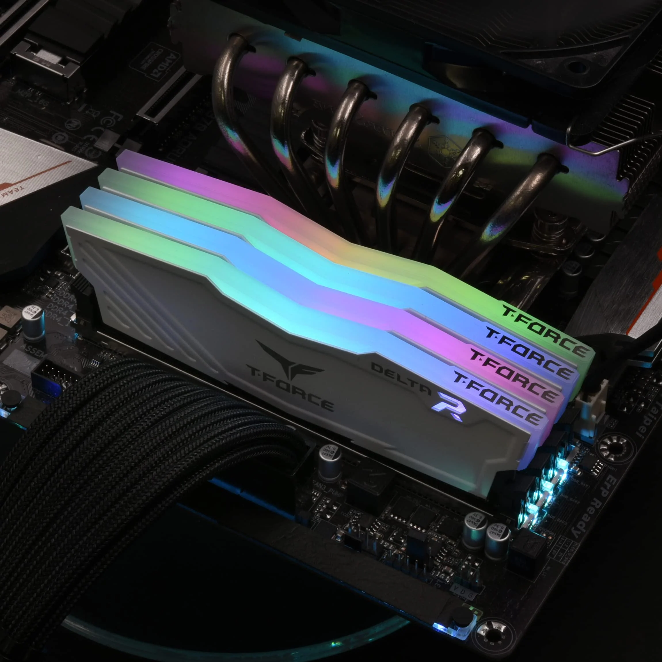 teamgroup t-force delta rgb ddr4 16gb (2x8gb) 3600mhz (pc4-28800) cl18 desktop gaming memory module ram tf3d416g3600hc18jdc01