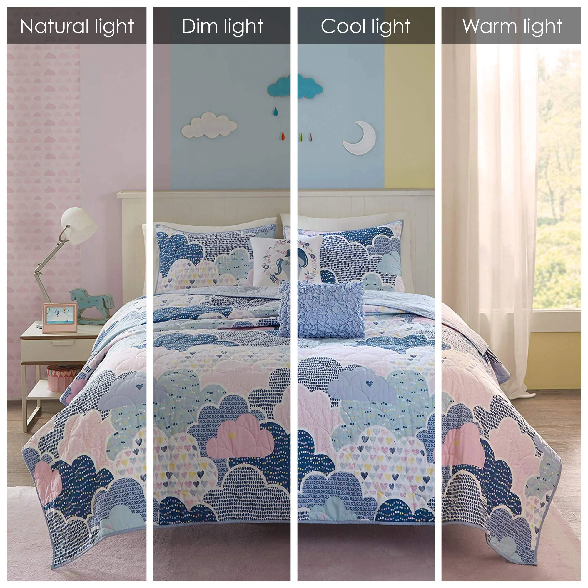 Urban Habitat Kids Reversible Cotton Quilt Set - Vibrant Fun, Playful Print, All Season Children Bedding Coverlet Bedspread, Dec