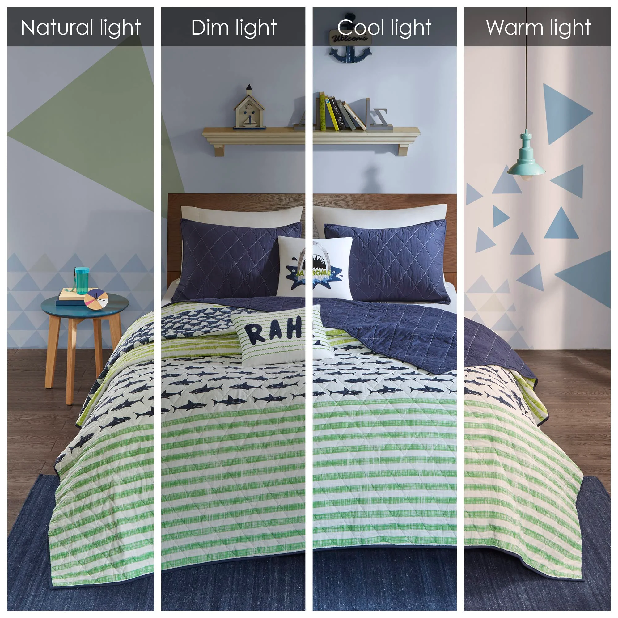 Urban Habitat Kids Reversible Cotton Quilt Set - Vibrant Fun, Playful Print, All Season Children Bedding Coverlet Bedspread, Dec