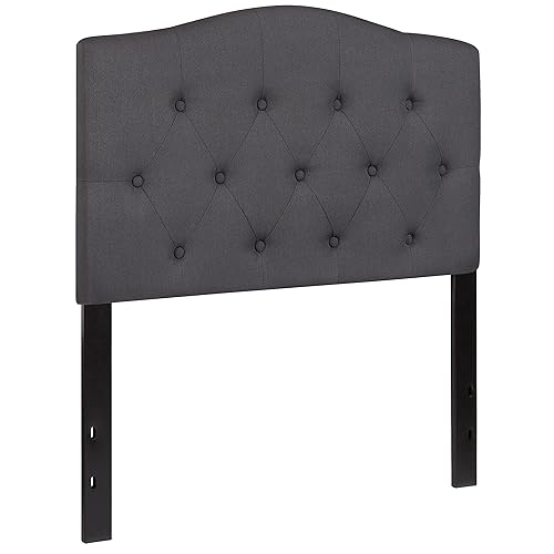 Flash Furniture Cambridge Tufted Upholstered Twin Size Headboard in Dark Gray Fabric