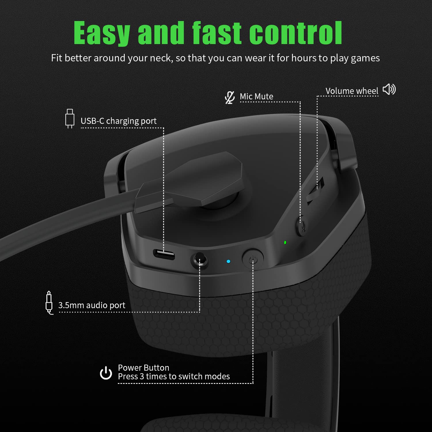 GCP Products G06 Wireless Gaming Headset For Ps5, Ps4, Pc, Noise Cancelling Over Ear Gaming Headphones With Mic, 2.4Ghz Ultra-Low Latency,…