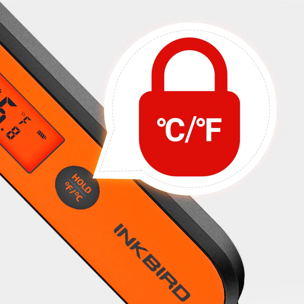 Inkbird Instant Read Meat Thermometer IHT-1P, Digital Waterproof Rechargeable Food Thermometer with Calibration, Magnet, Backlig