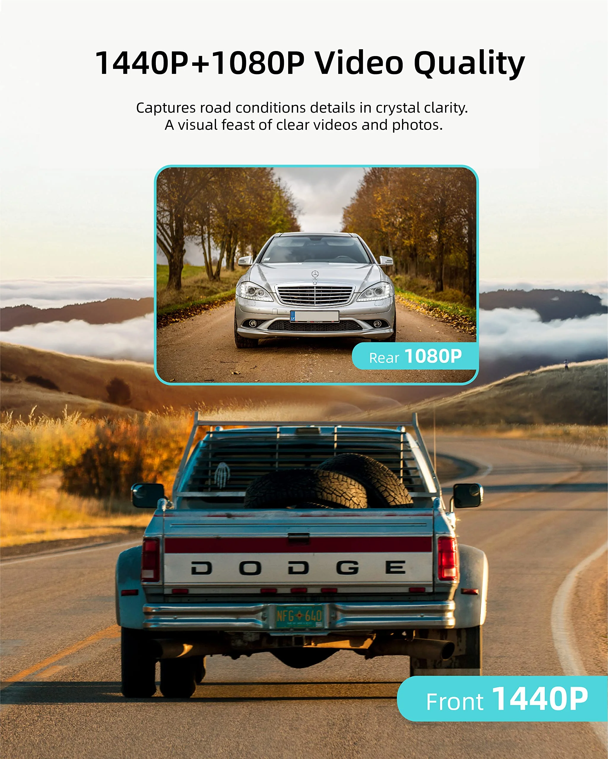 iZEEKER 2.5K Dash Cam Front and Rear, Single 4K Dash Camera for Cars, 1440P + 1080P Dual Dashcam with STARVIS Sensor, 3