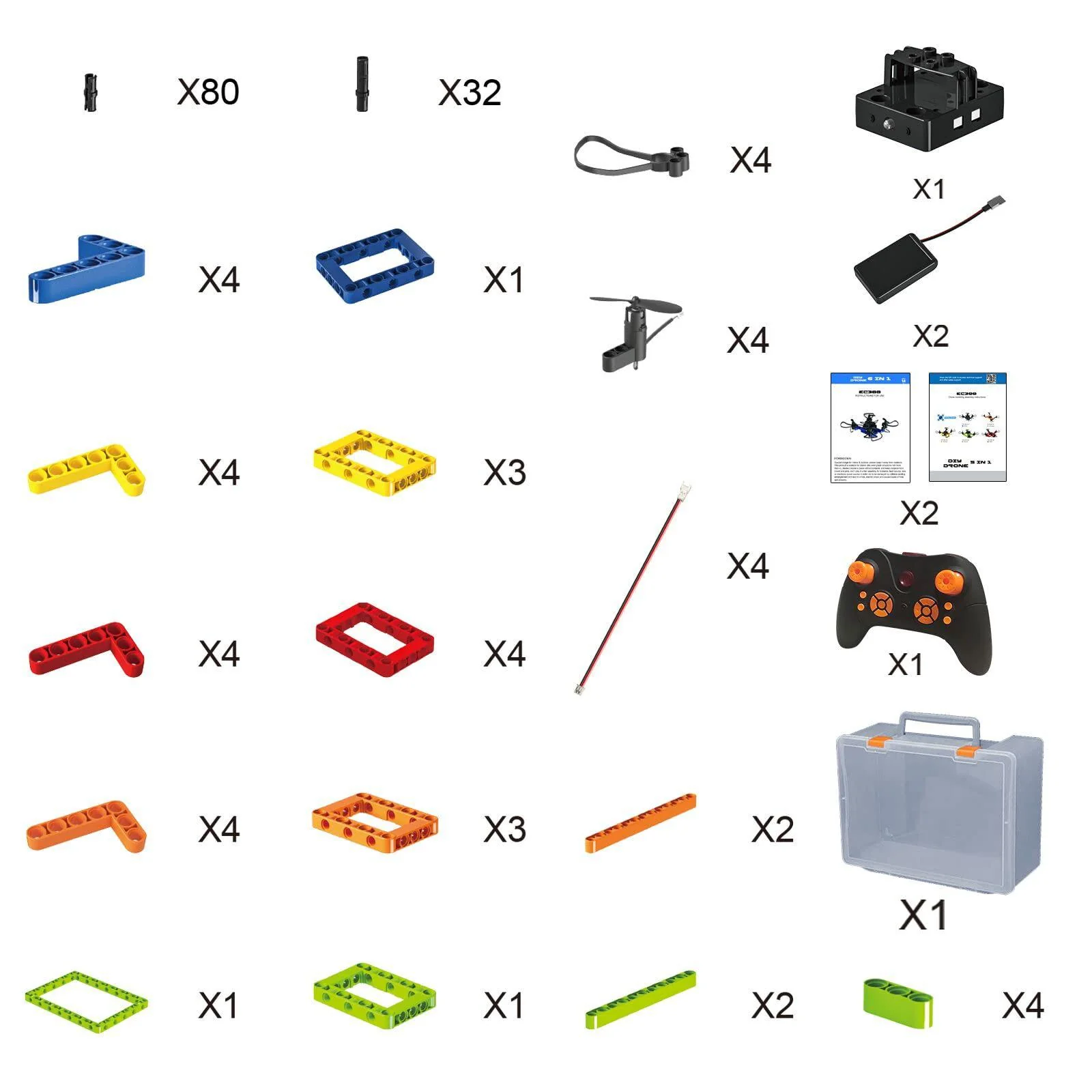 raoed mini drone with creative diy building blocks sets for childs beginners and adults, 5-in-1 toy for educational stem science ex