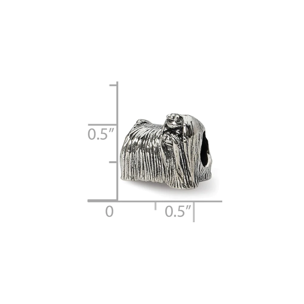 Jewelryweb Sterling Silver Reflections Maltese Dog Bead Charm