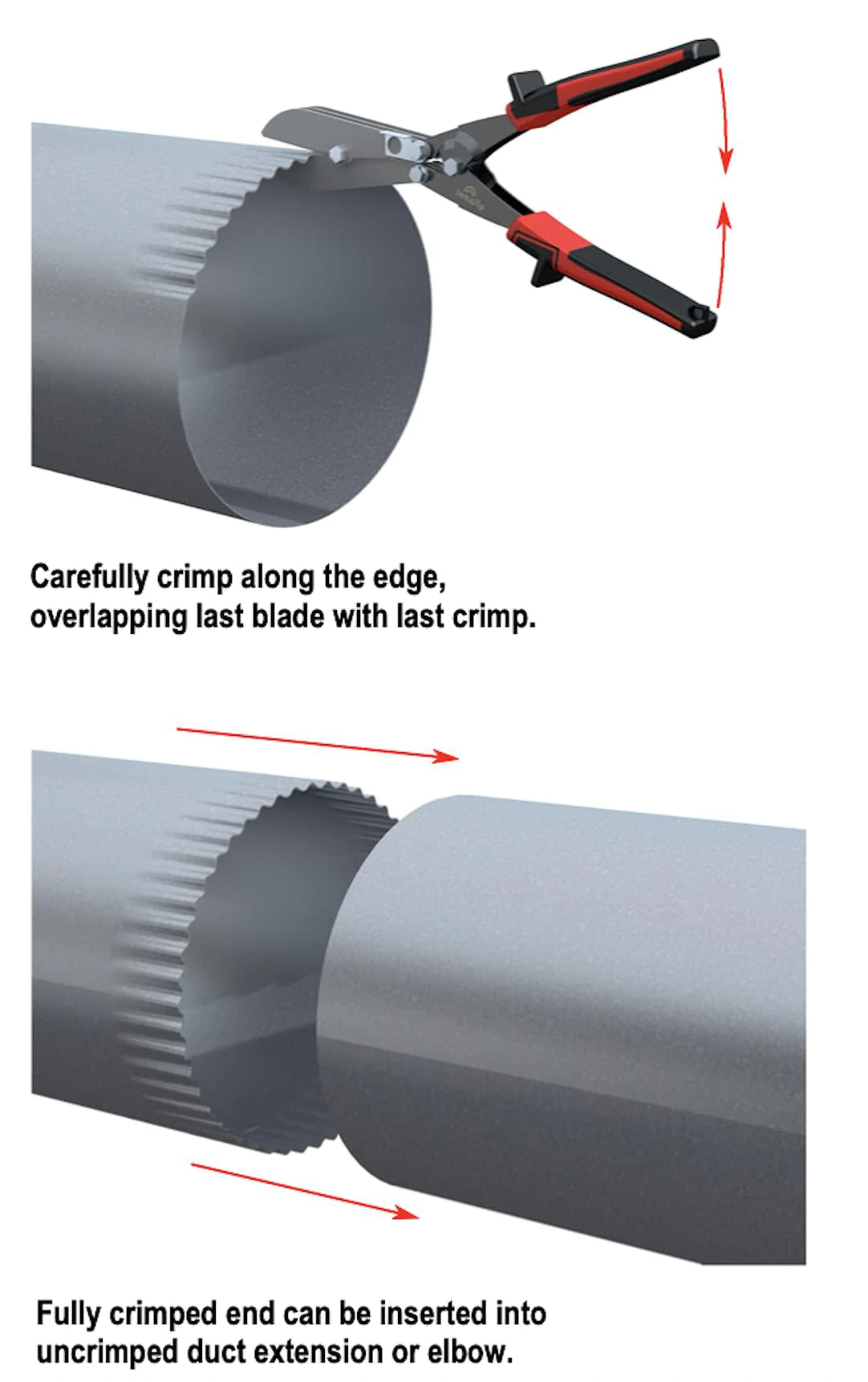 jounjip 5-blade sheet metal crimper- hand crimper hvac tool for 24-28 gauge ductwork downspout and stove pipe