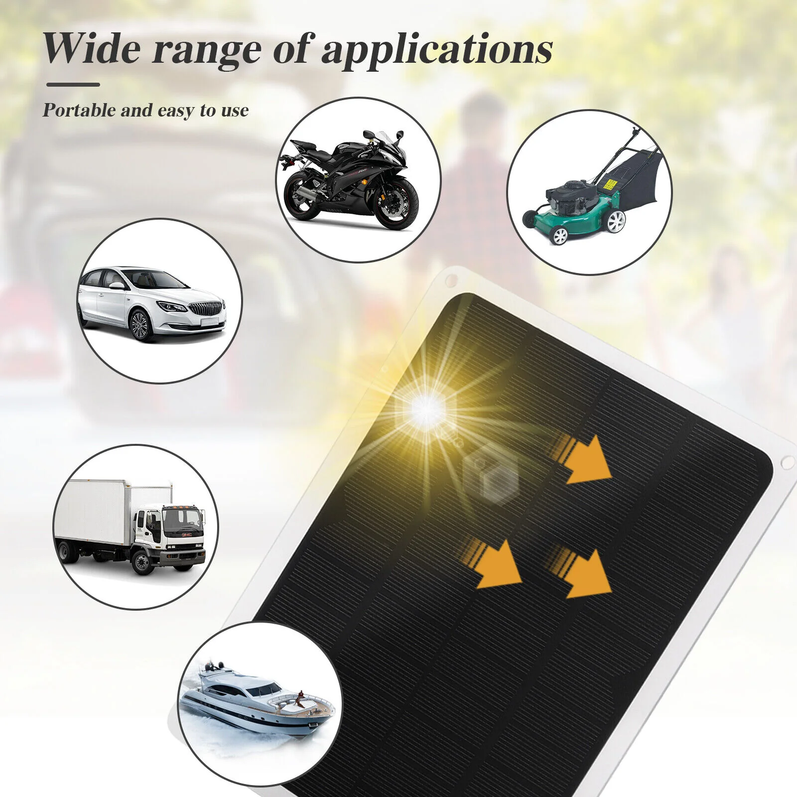 Great Choice Product 10W Solar Panel 12V Battery Chargers Boat Rv Car Outdoor Hiking Fishing Climbing