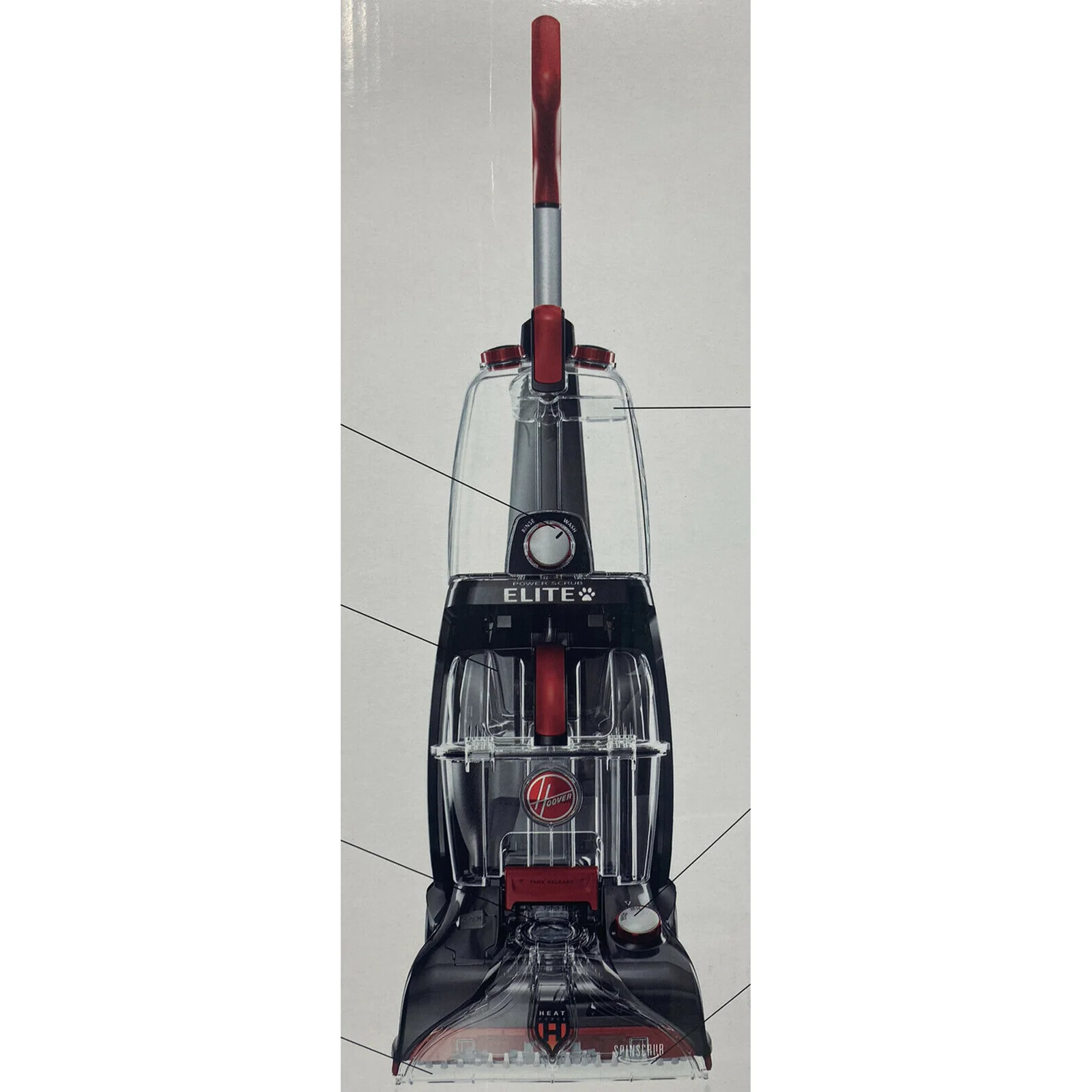 Hoover Power Scrub 10A Pet Carpet Cleaner - Red