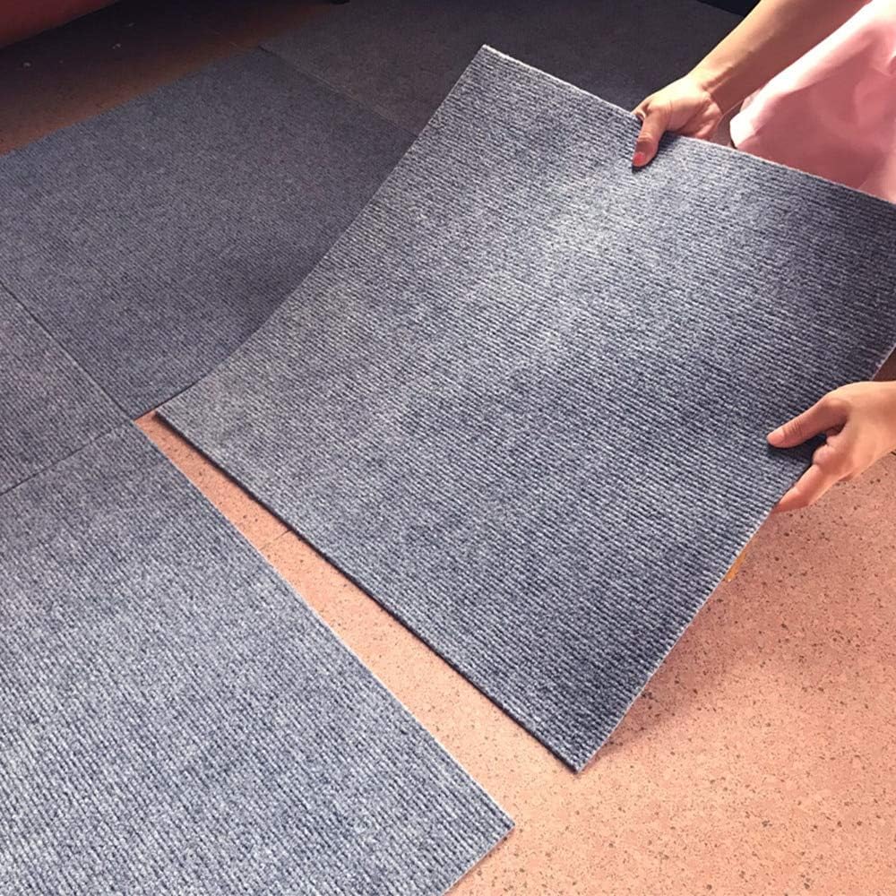 HUIDUO Carpet Tiles 20x20 inch for Bedrooms 9 Tiles Can Covered 25 Square Feet Living Rooms Kids Rooms Office Decor Smoky-Grey