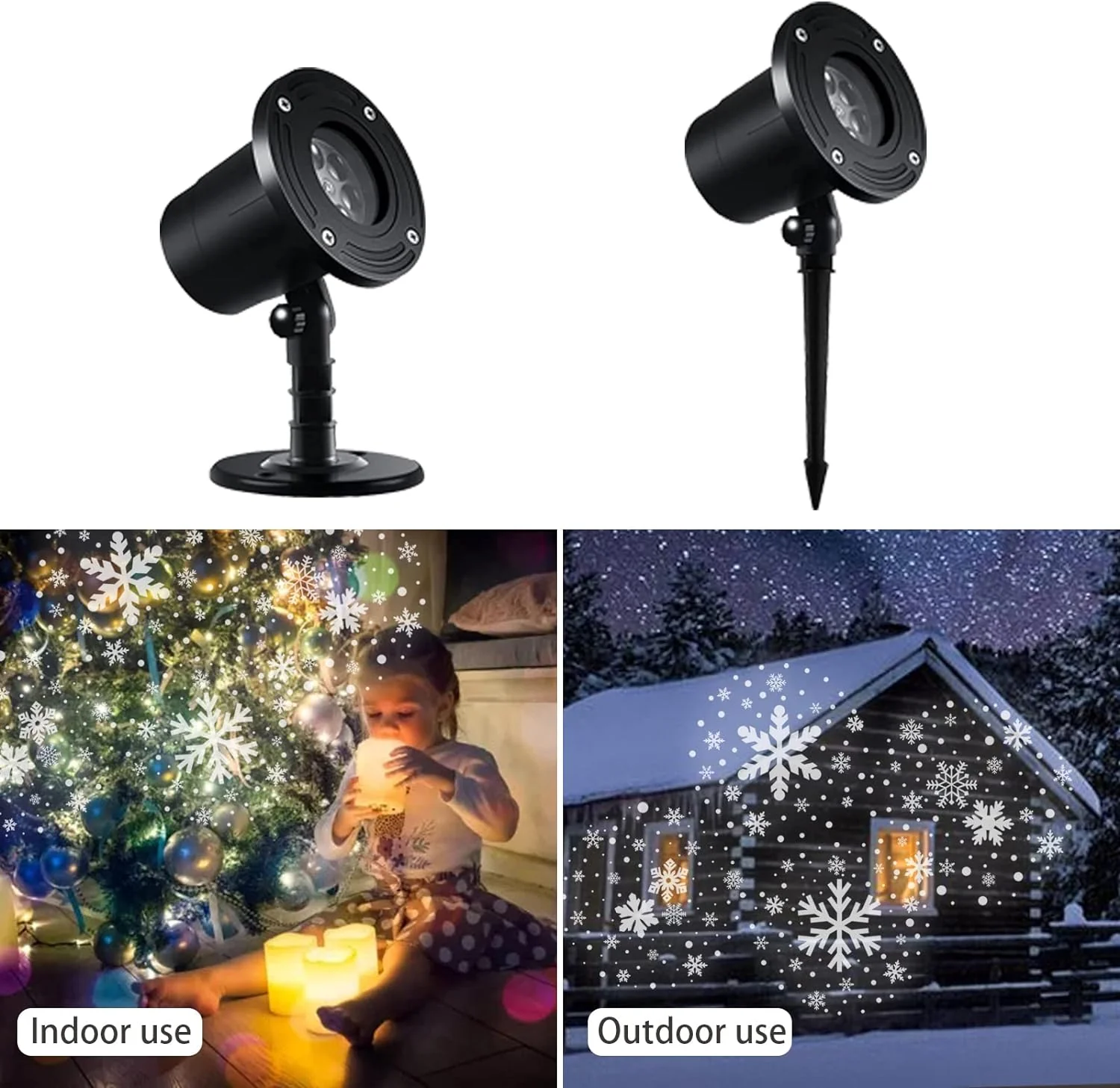 Anborzest Christmas Snowfall LED Light Projector - Christmas Snow Light with Waterproof Plug in Moving Effect Wall Mountable for Garden B