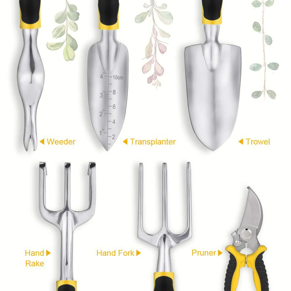 yissvic garden tools set 84 piece, succulent tools set included, heavy duty cast aluminum gardening kit, non-slip ergonomic h