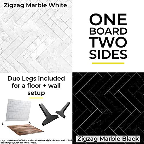 V-FLAT WORLD duo board - double sided backdrop board surface food &a; product photography - legs included made in usa (30 x 40 inches, zigza