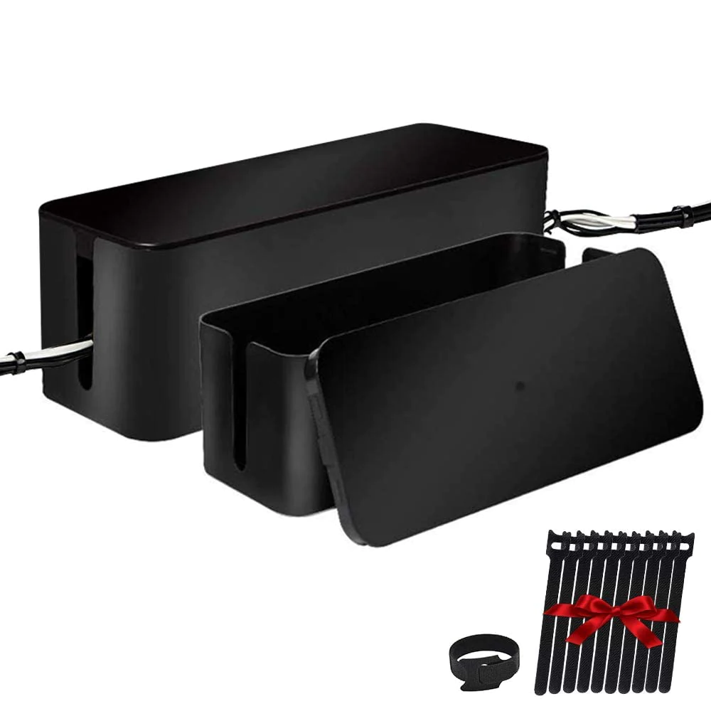 Davidsons Collection Cable Management Organizer Box, Large Storage Wires Concealer Holder for Desk, Home, Kitchen, TV, Computer, USB Hub, Ideal to Co