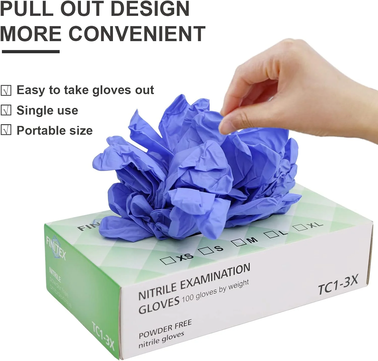 Generic FINITEX Nitrile Disposable Medical Exam Gloves - Purple 3.2 mil Latex-Free Gloves Examination Cleaning Food Gloves