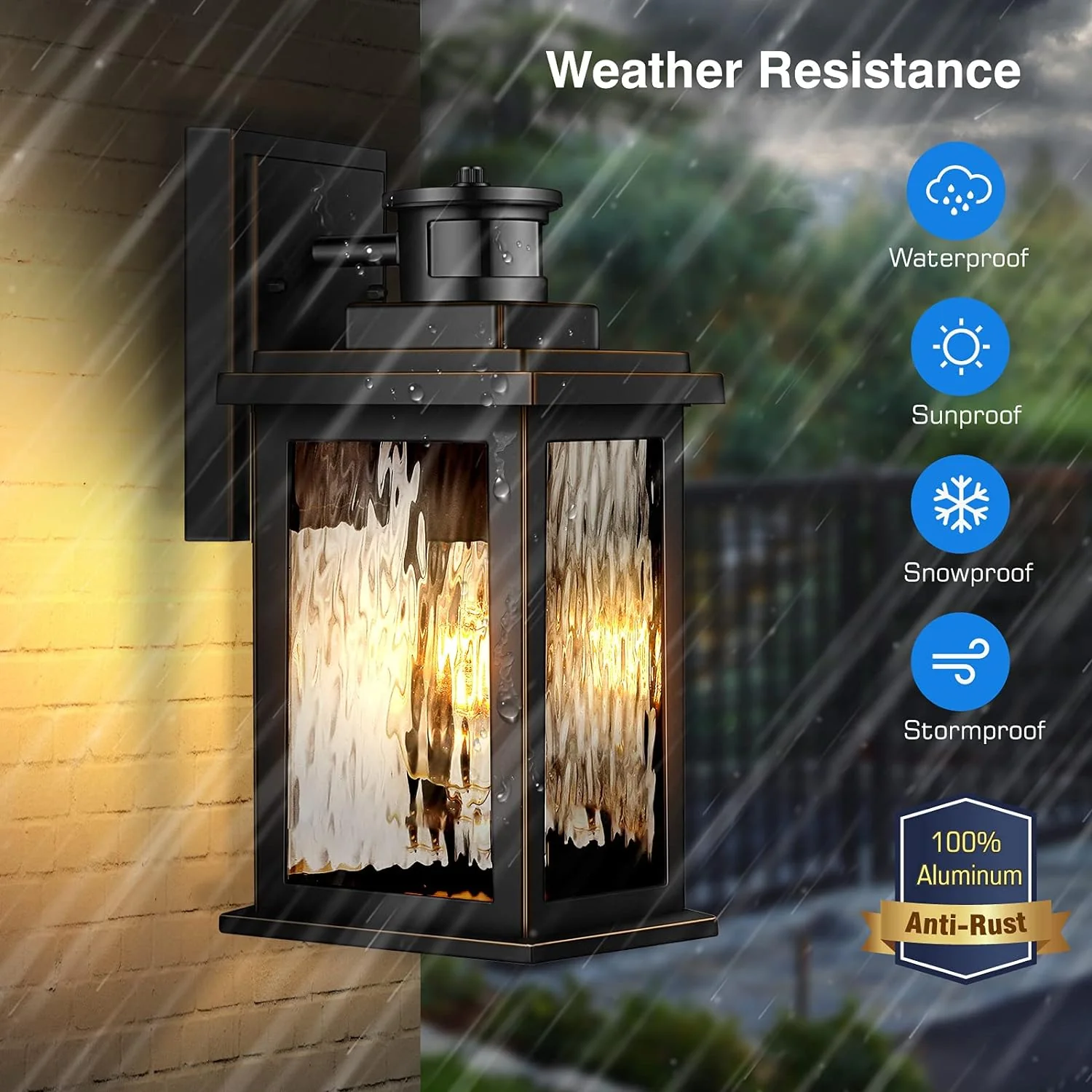 VIANIS 2 Pack Motion Sensor Outdoor Lights, Dusk To Dawn Outdoor Lighting, Modern Led Exterior Light Fixture, Anti-rust Outdoor Lanter