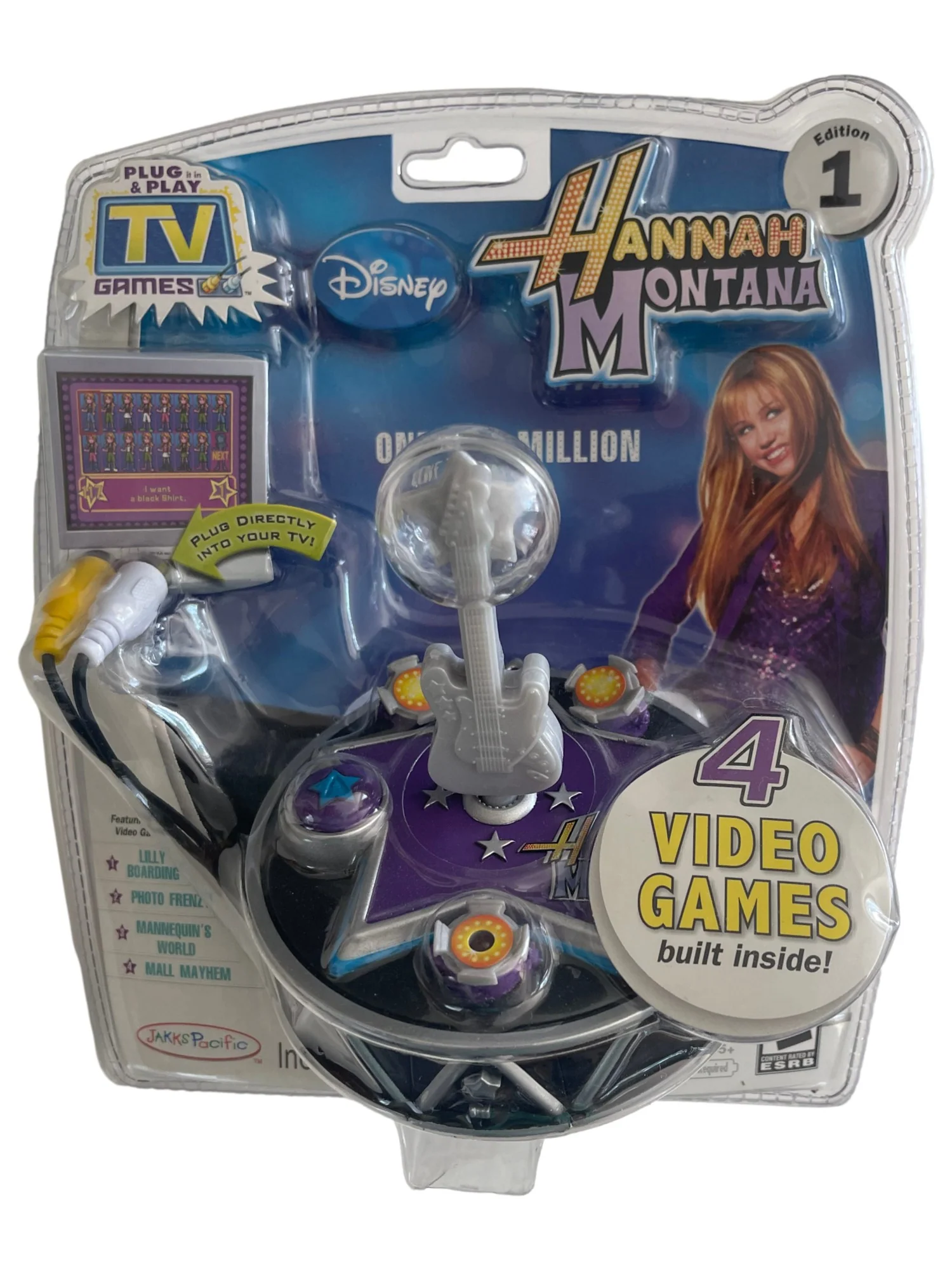 Jakks Pacific Disney Hannah Montana Plug &a; Play TV Game Family Fun 4 Video Games