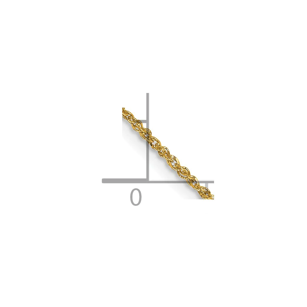 Jewelryweb 14k Gold 1.1mm Ropa Chain Bracelet - 6 Inch