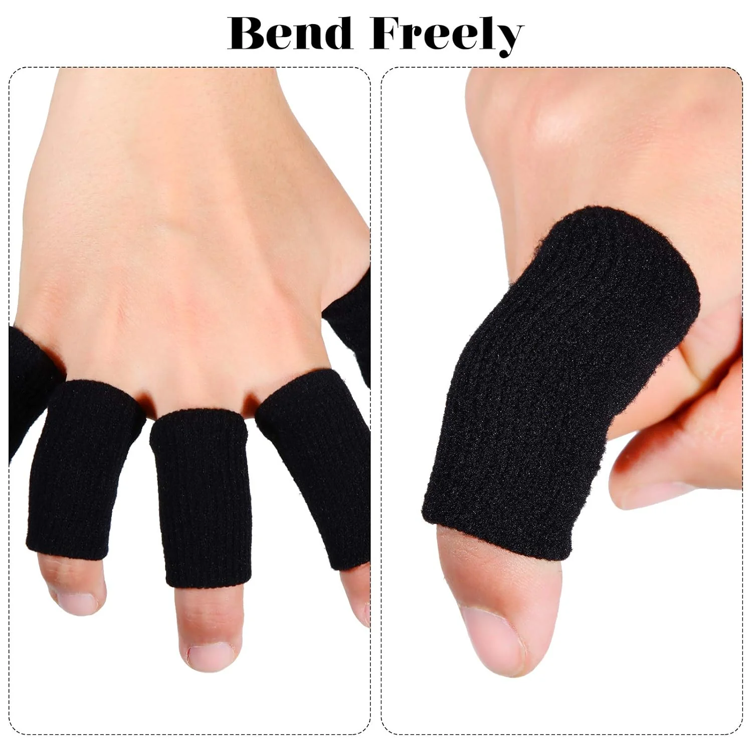 Generic Civaner 12 Finger Sleeves for Arthritis Sports Finger Cots Breathable Elastic Finger Straps Joint Compression Protectors for Sp