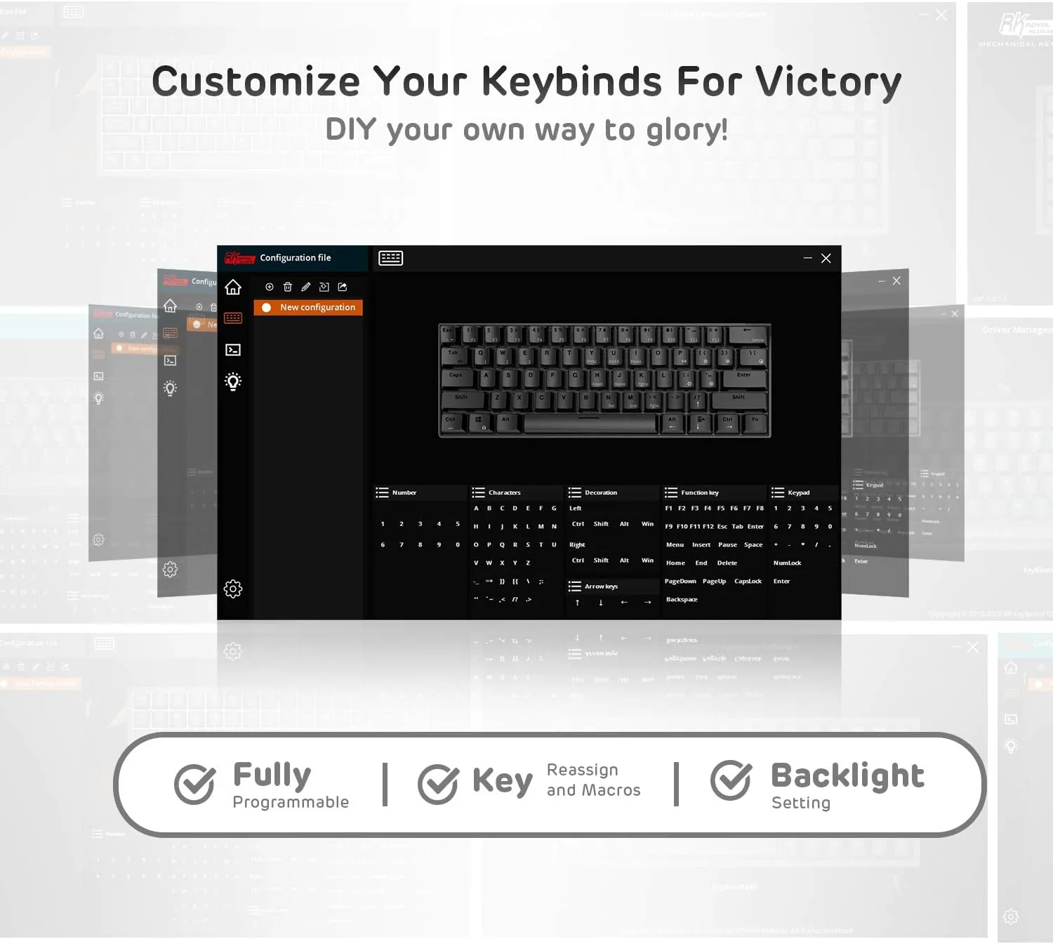 Royal Kludge RK ROYAL KLUDGE RK61 Wireless 60% Mechanical Gaming Keyboard, Blue Switch