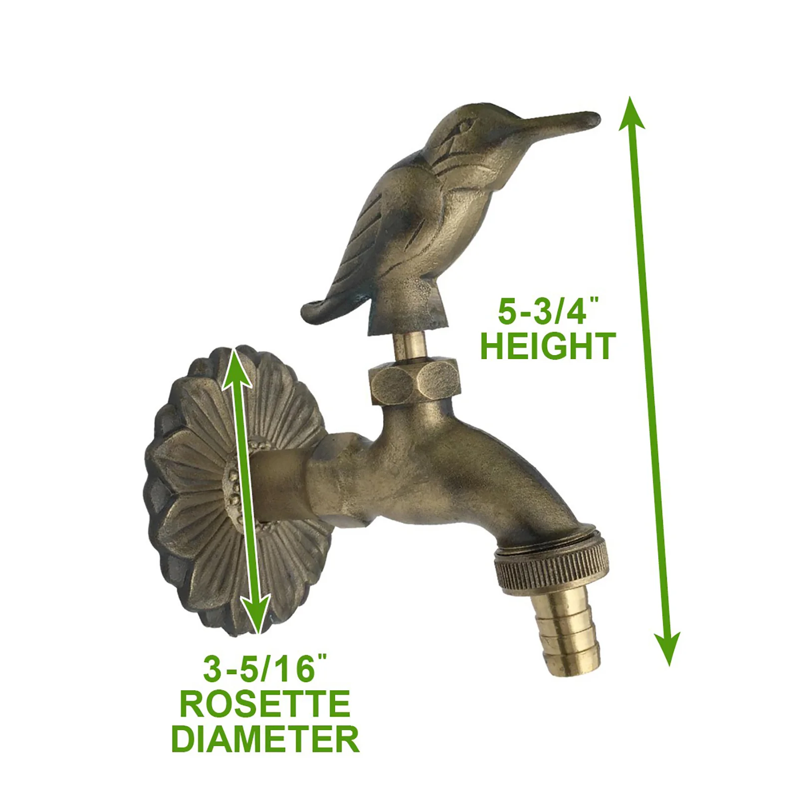 Renovators Supply Antique Finish Solid Brass Bird Spigot Garden Faucet