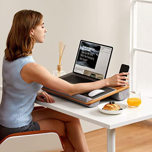 huanuo lap desk - fits up to 17 inches laptop desk, built in mouse pad &a; wrist pad for notebook, laptop, tablet, laptop stand